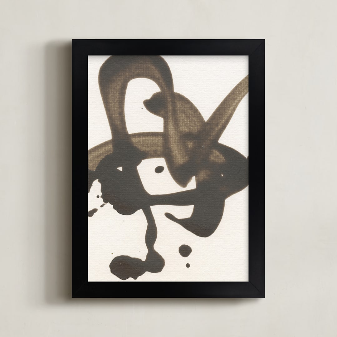 "Neutral Abstract" - Art Print in taupe by Cecily Hill Lowe - Framed