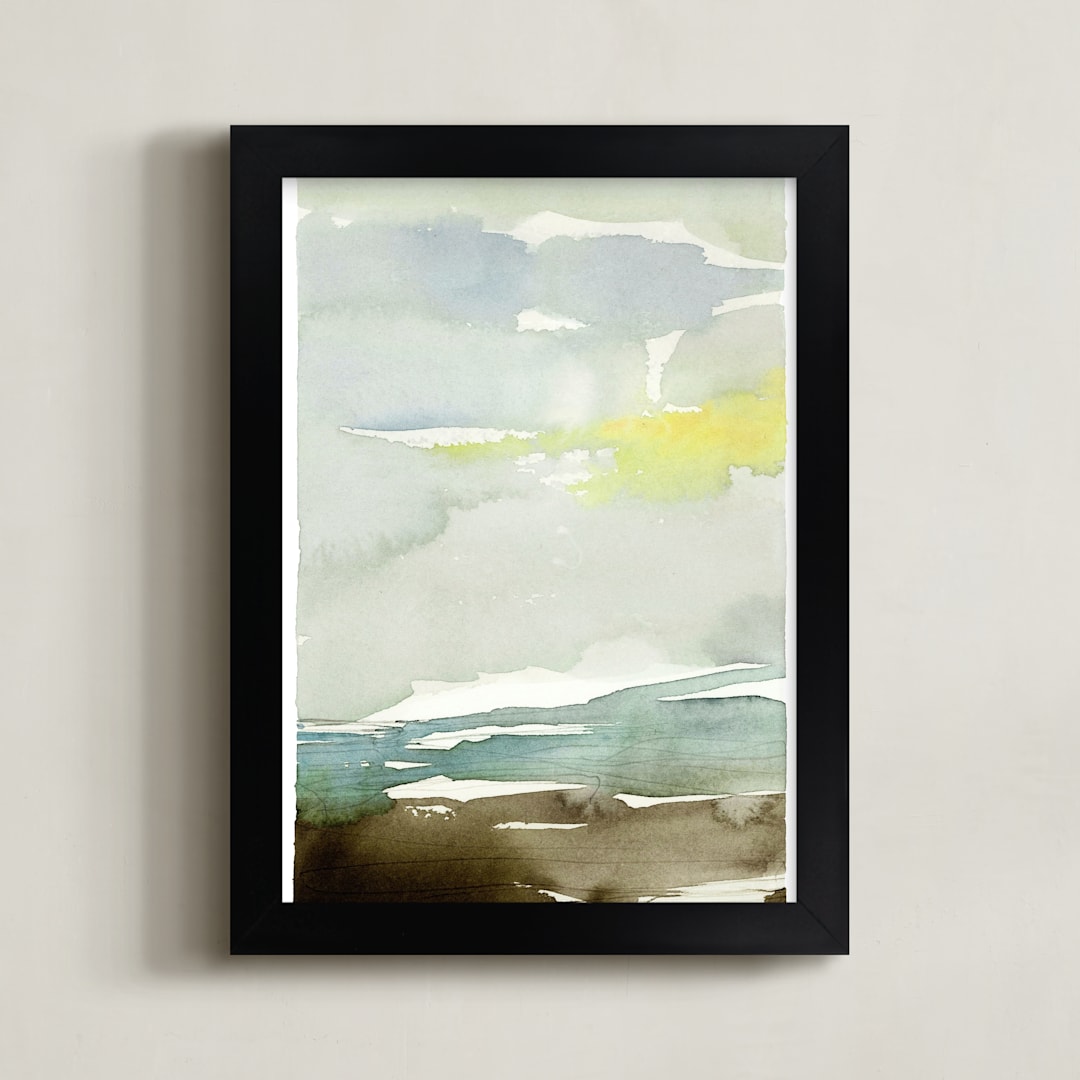 "Sunset Fade No 1" - Art Print in Mist by Kelly Ventura - Framed