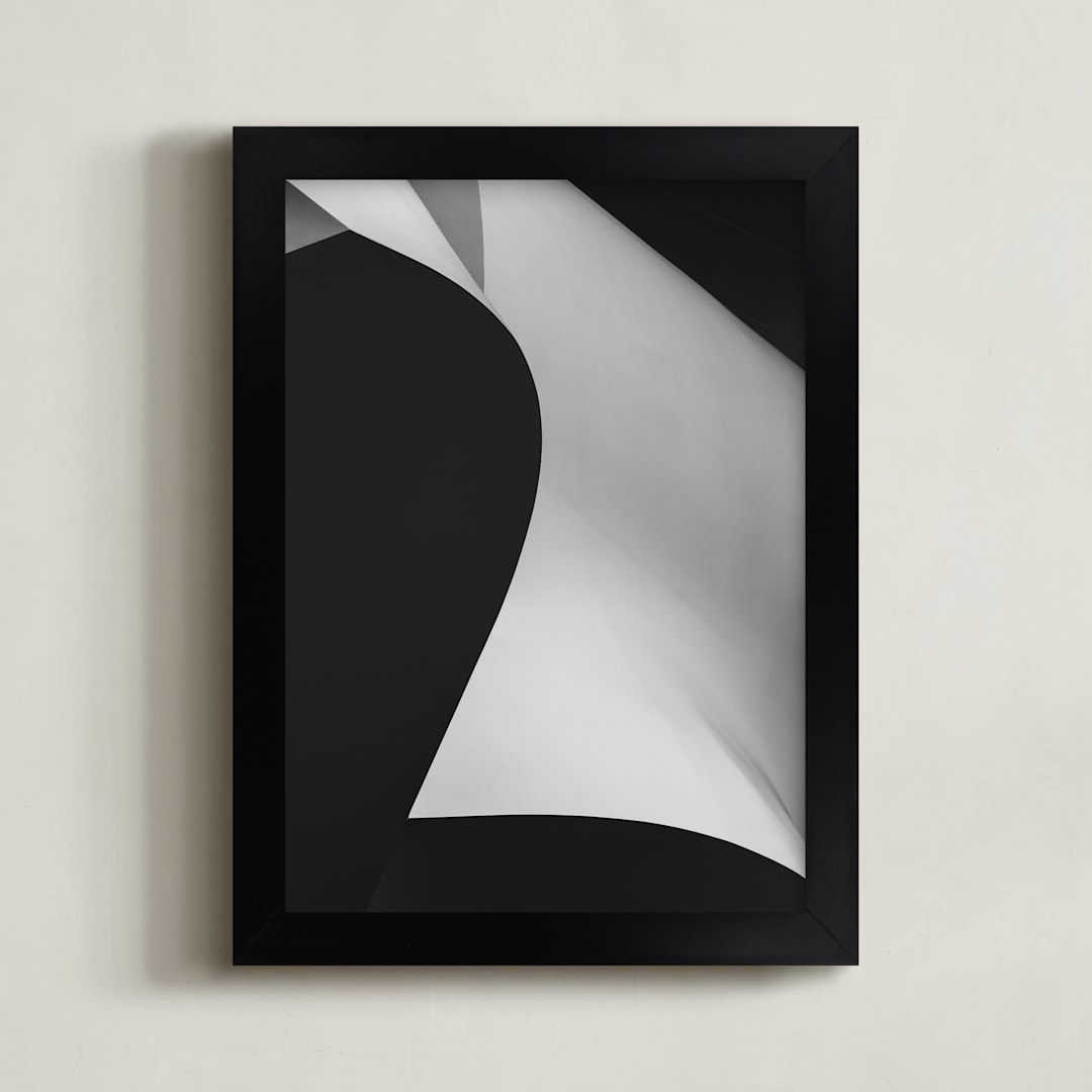 "Swept Away I" - Art Print in Black & white by Angie McMonigal - Framed