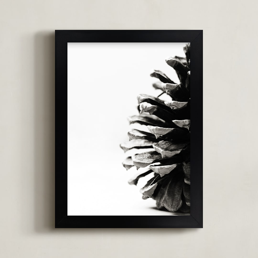 "Pine Cone" - Art Print in grey by Alexis Arnold - Framed