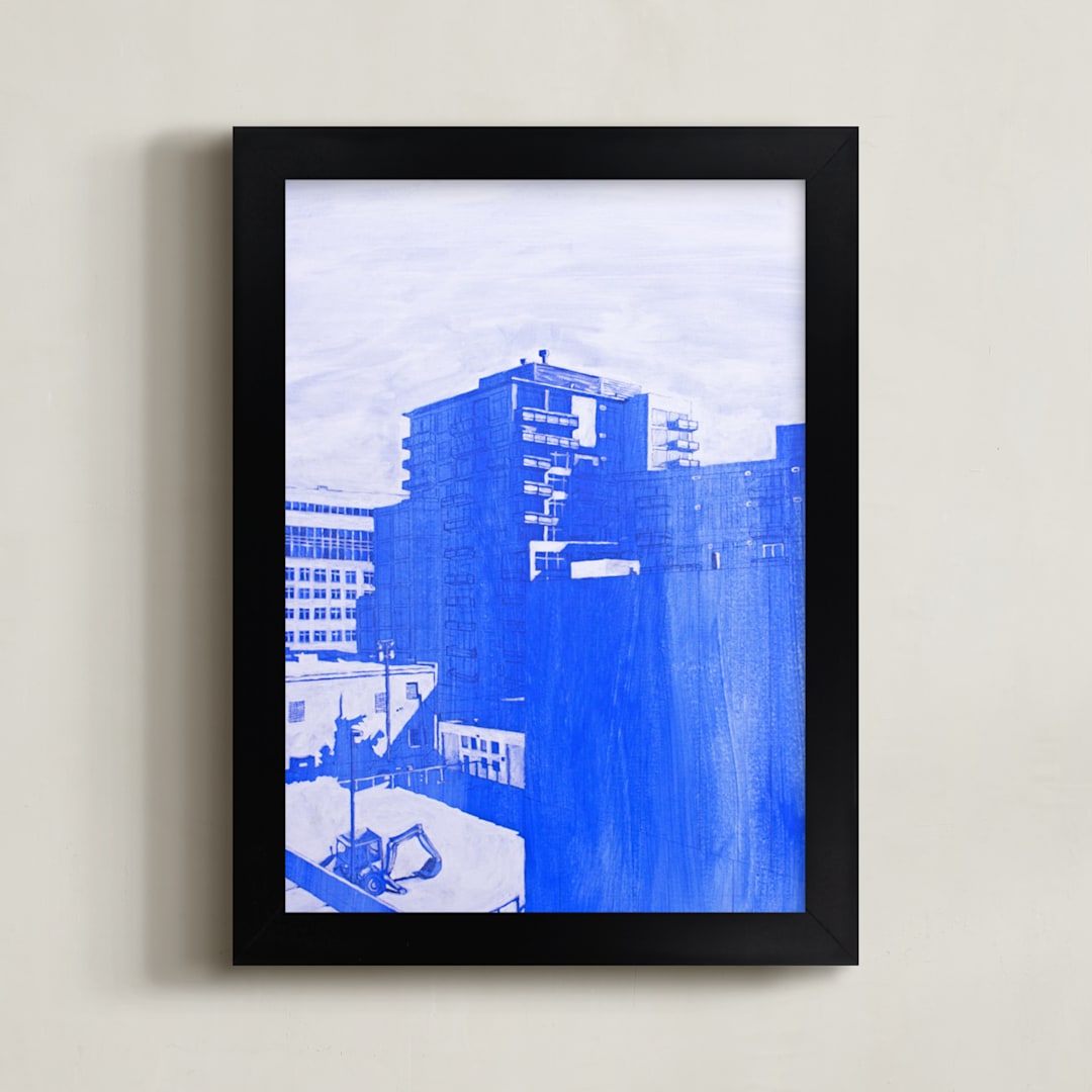 "Blow Out Denver" - Art Print in Cerulean Blue by Jeff Preuss - Framed