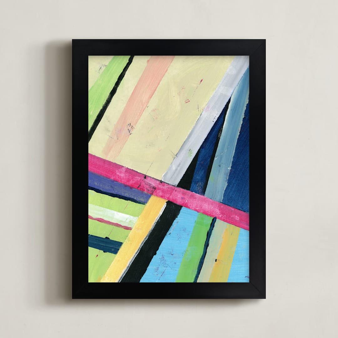 "Subway" - Art Print in Melon by Lindsay Megahed - Framed