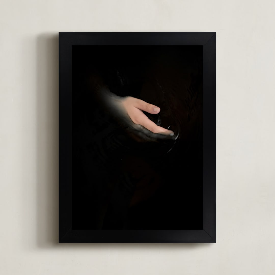"hold my hand" - Art Print in Moody Gray by Gabriela Klafke - Framed