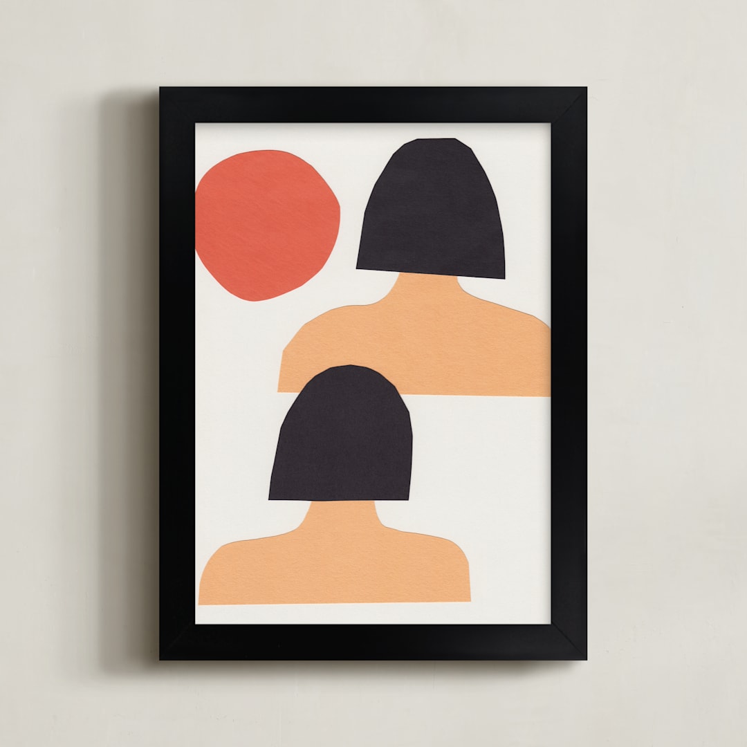 "Two Sisters" - Art Print in Summer sun orange by Elliot Stokes - Framed