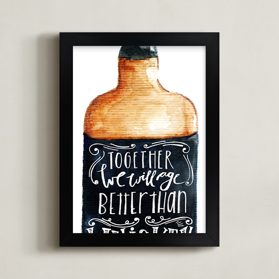 "Better than whiskey" - Art Print in Golden Whiskey by Lulaloo - Framed