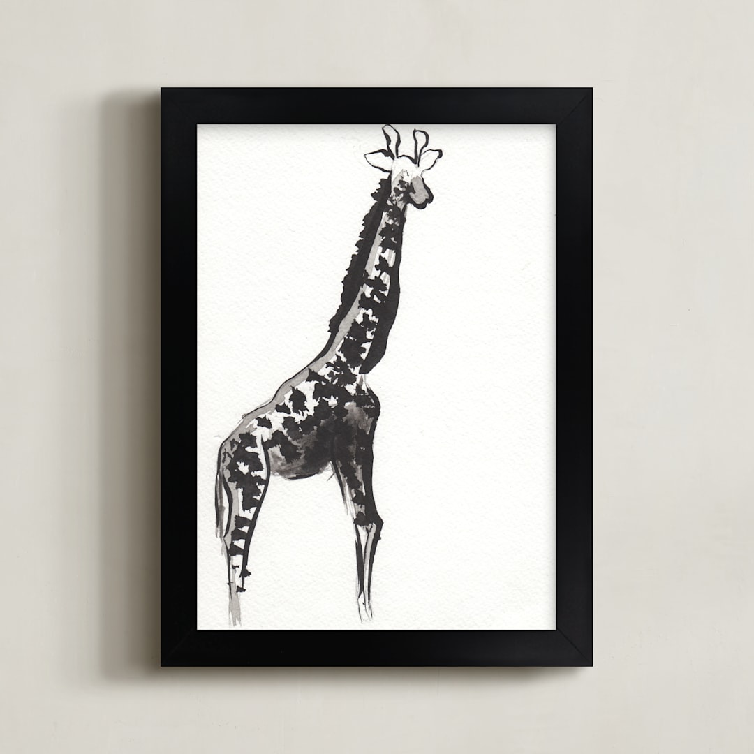 "Simply Curious" - Art Print in Black by Shawni Hogan - Framed