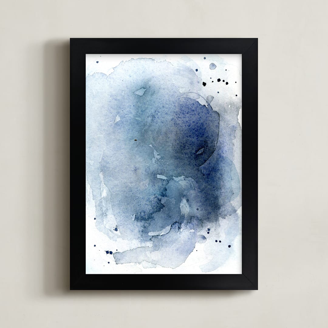 "Capri Waves" - Art Print in Ocean Blue by Paper Raven Co. - Framed