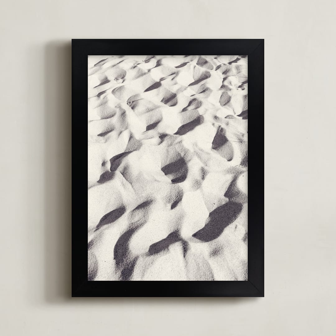 "Sand Wave" - Art Print in warm grey by Qing Ji - Framed
