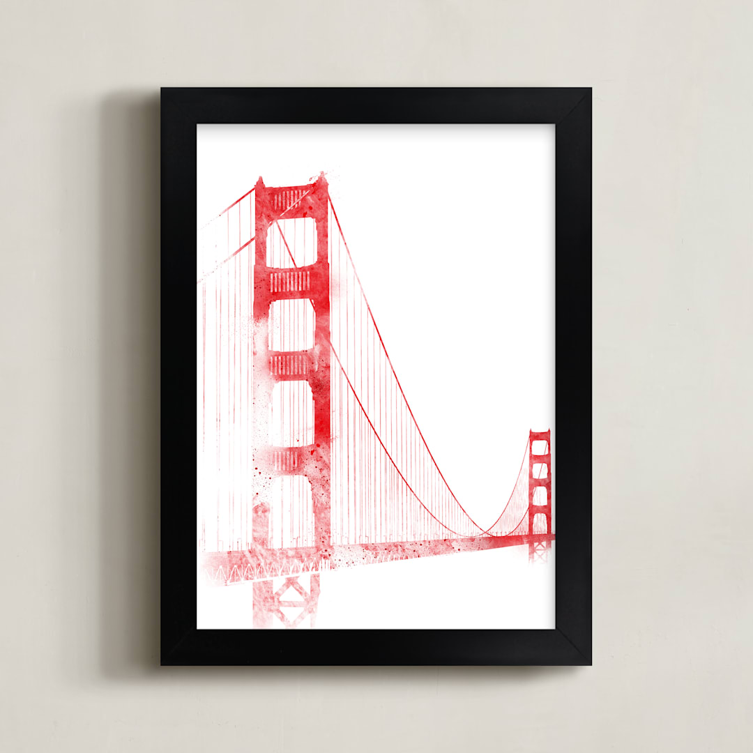 "Iconic" - Art Print in Ruby by Paul Berthelot - Framed