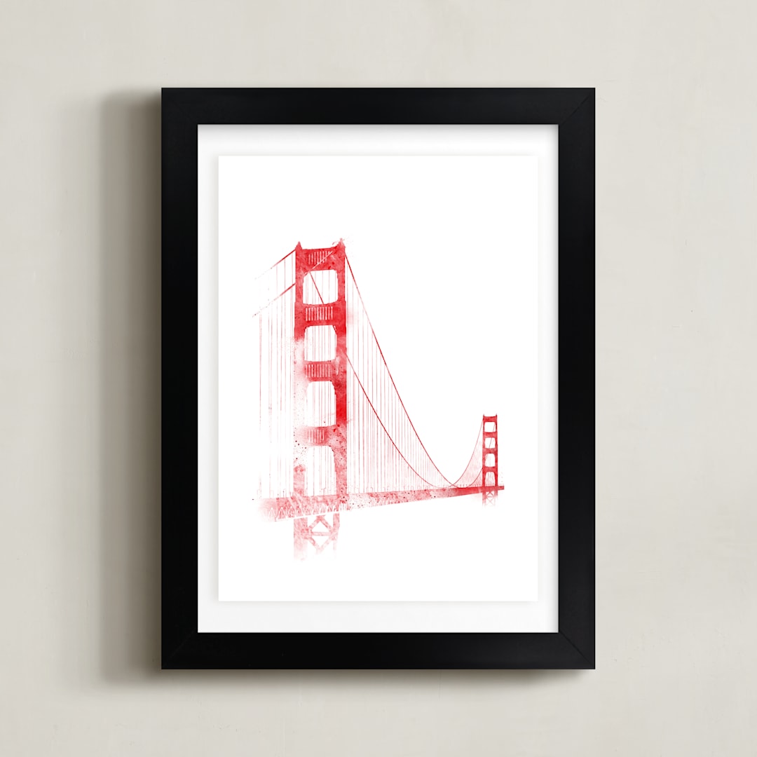 "Iconic" - Art Print in Ruby by Paul Berthelot - Framed