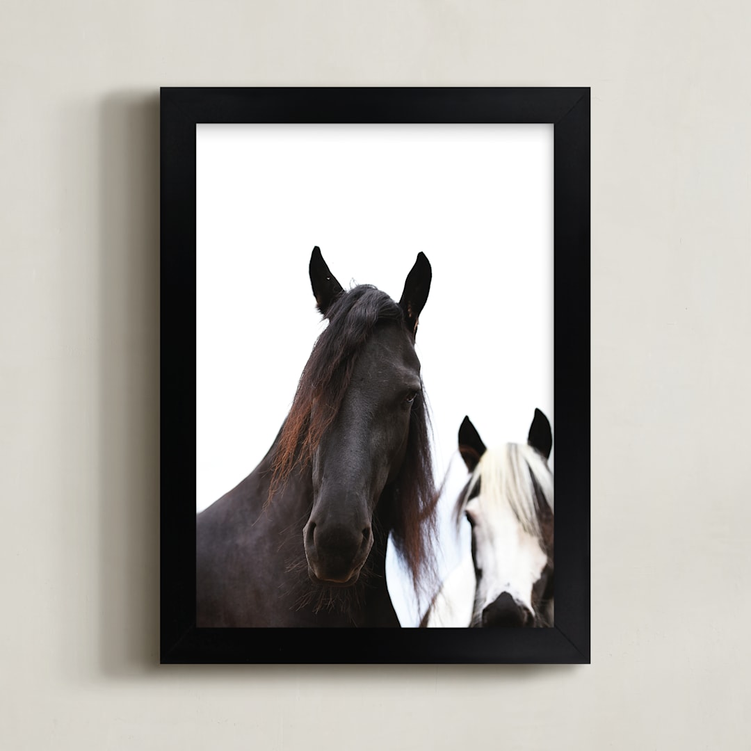 "Heathcliff + Lockwood" - Art Print in Black White by Amy Carroll - Framed