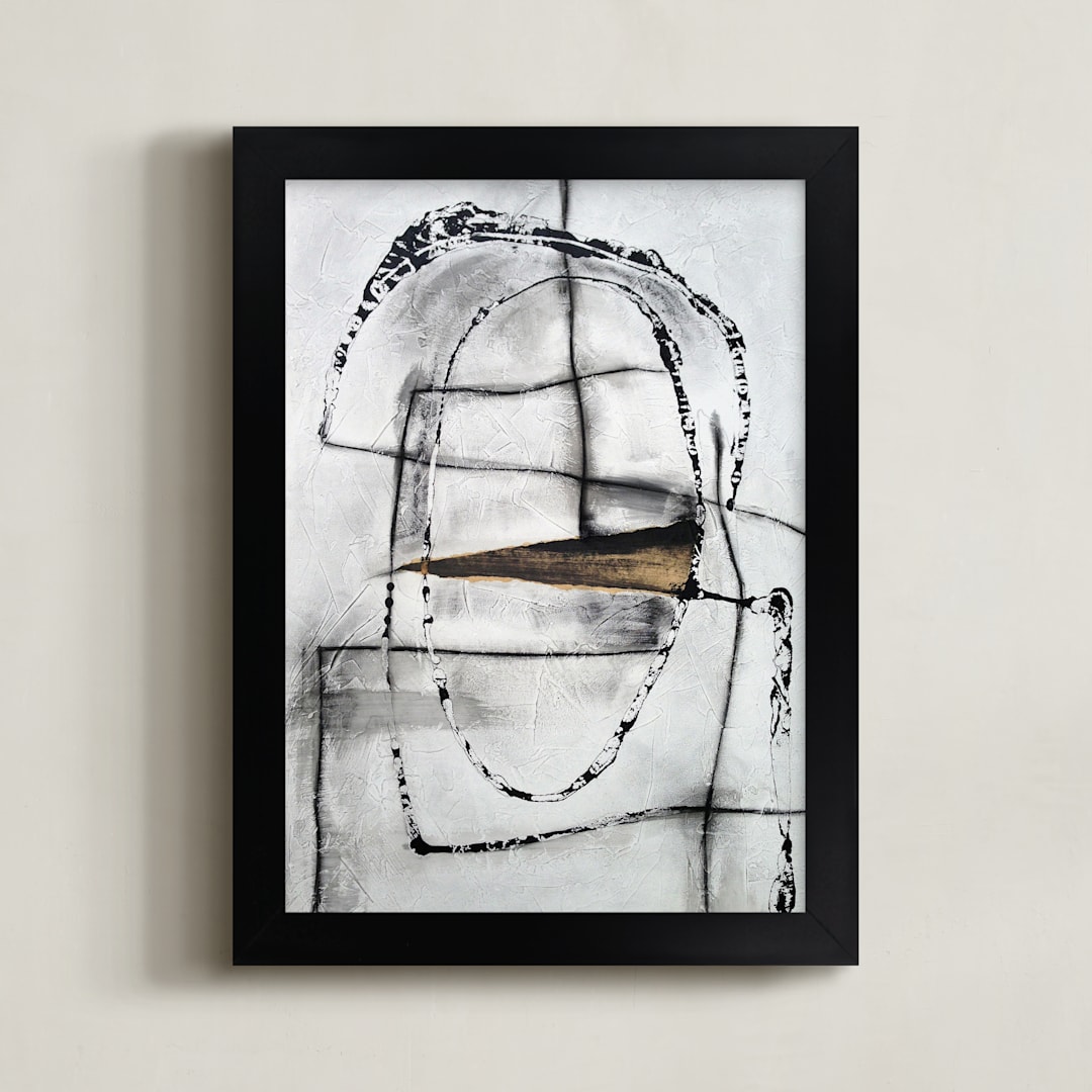 "Synthesis" - Art Print in Noir by Misty Hughes - Framed