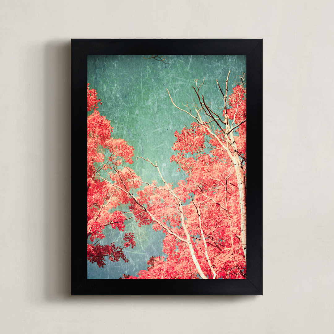 "Enchanted Woods I" - Art Print in Fall Leaves by Caroline Mint - Framed