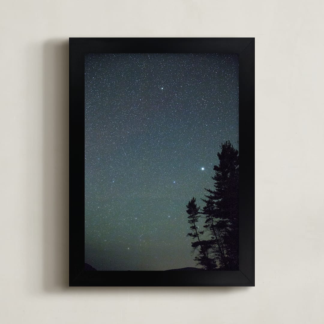 "Night Lights l" - Art Print in Night Sky by Debra Pruskowski - Framed