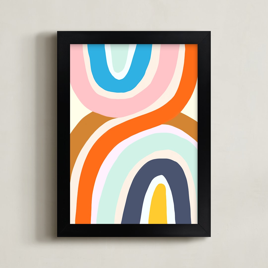 "Swish" - Art Print in Tangerine by Haley Warner - Framed