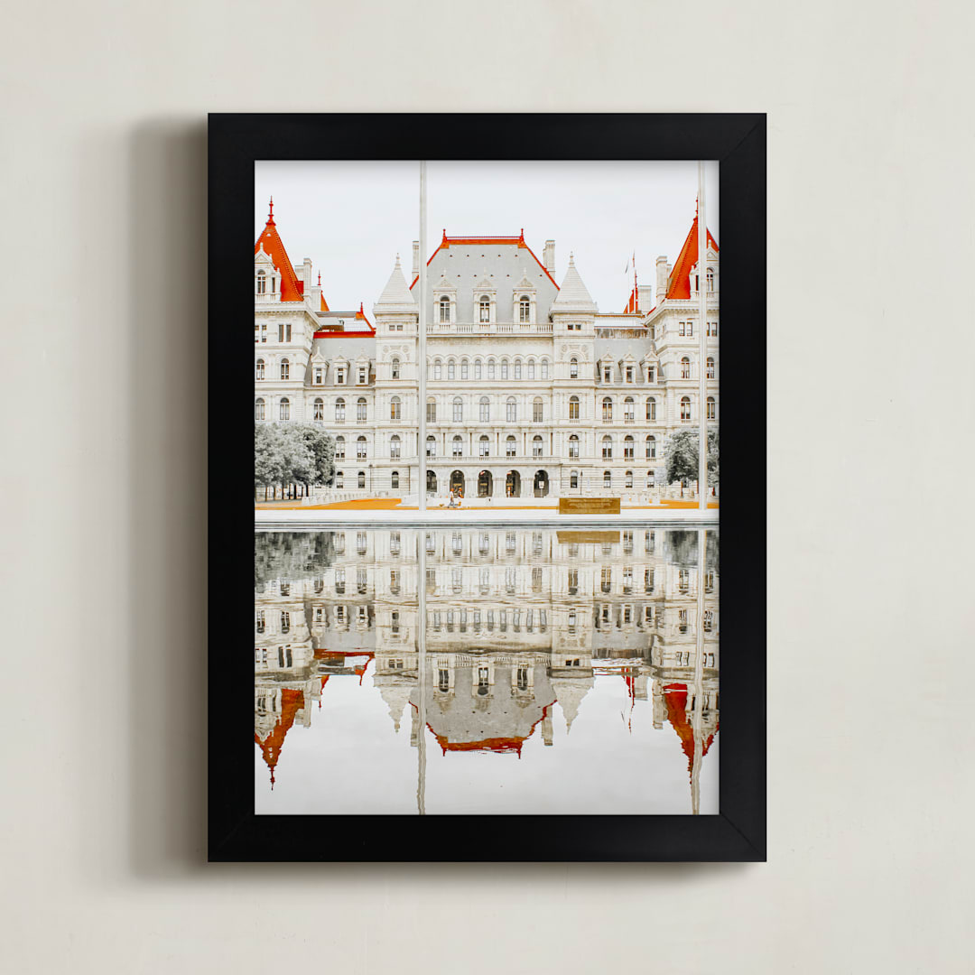 "Seeing Double" - Art Print in Saffron by Sadye Sagov - Framed