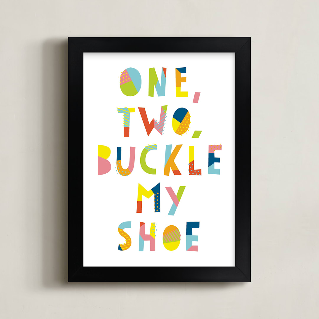 "Buckle My Shoe" - Art Print in Rainbow by Ariel Rutland - Framed