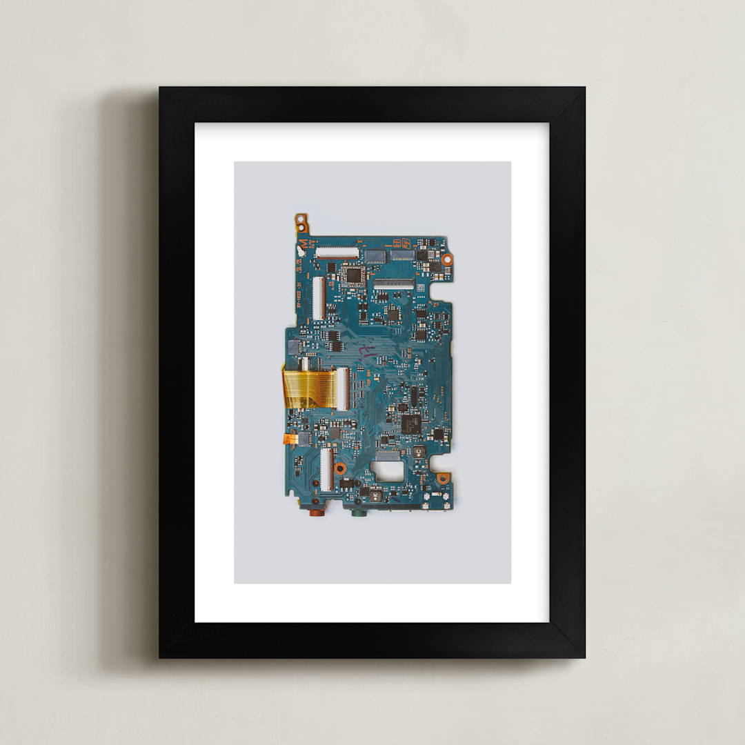 "Circuit Board" - Art Print in electicity by Kamala Nahas - Framed