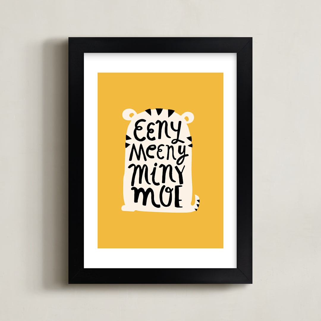 "Eeny Meeny" - Art Print in Golden Yellow by Ariel Rutland - Framed