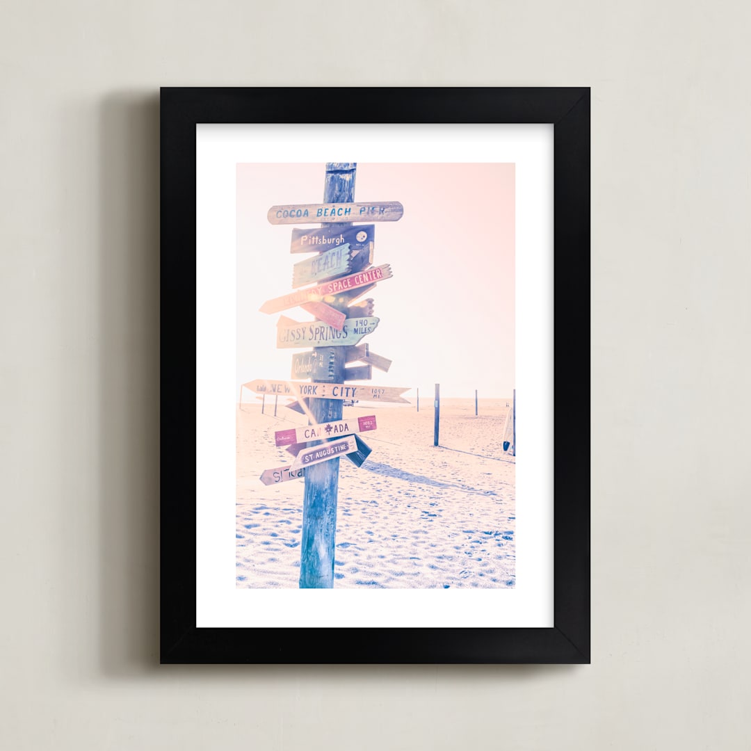 "Summer Getaway" - Art Print in Himalayan Pink Salt by Rega - Framed