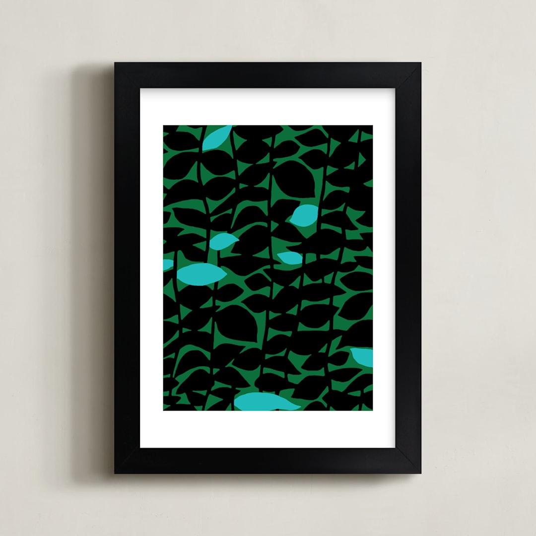 "Climbing Walls" - Art Print in Jade by Kristine Hegre - Framed