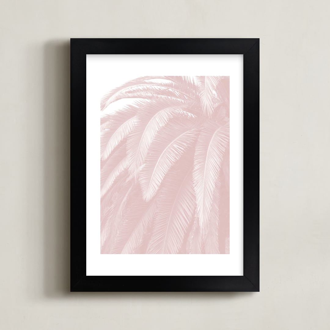 "Soft Palm Top" - Art Print in blush pink by Owl and Toad - Framed
