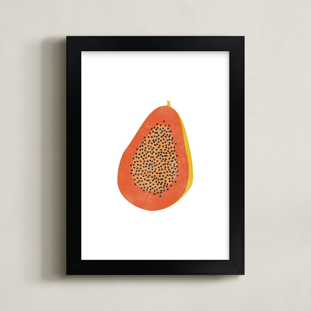 "Papaya" - Art Print in Papaya by Anupama - Framed