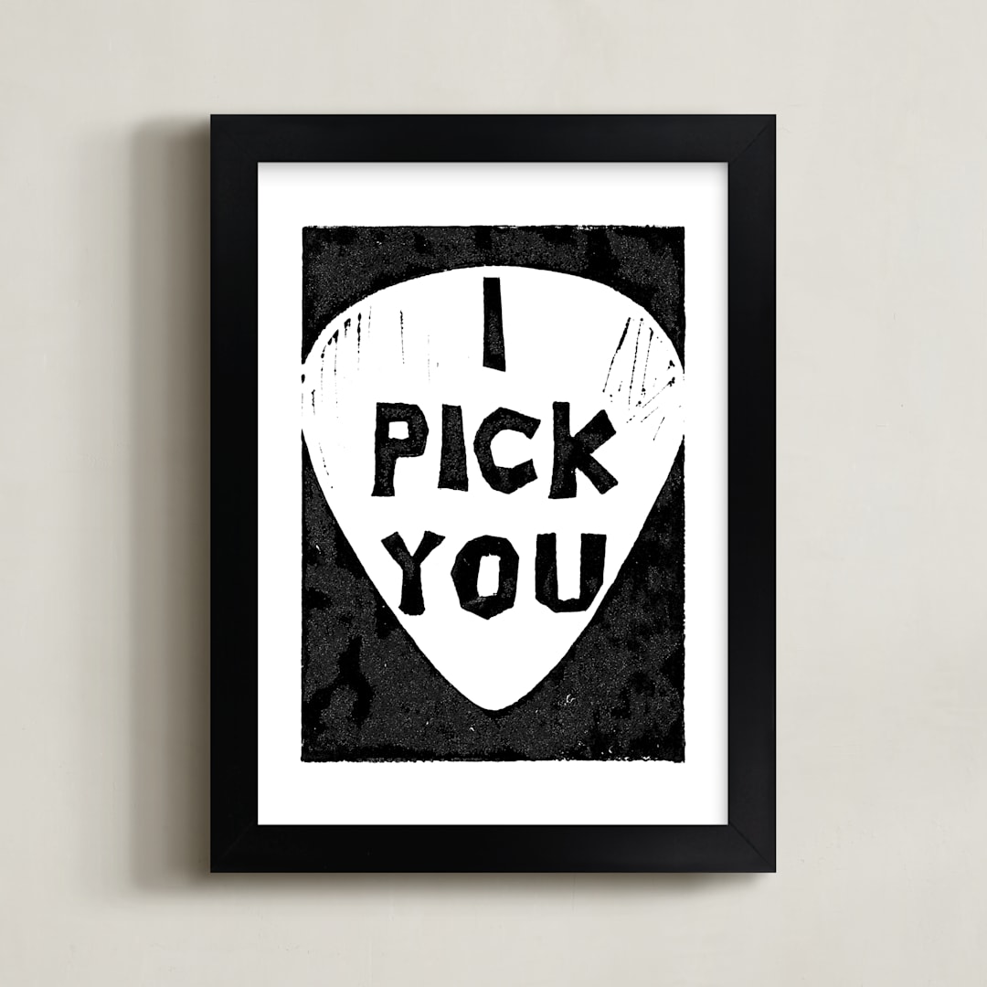 "I Pick You" - Art Print in Jet Black by Jennifer Matlock - Framed