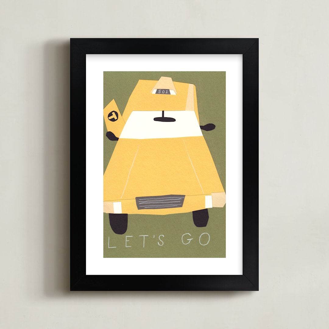 "Let's Go" - Art Print in White by Elliot Stokes - Framed