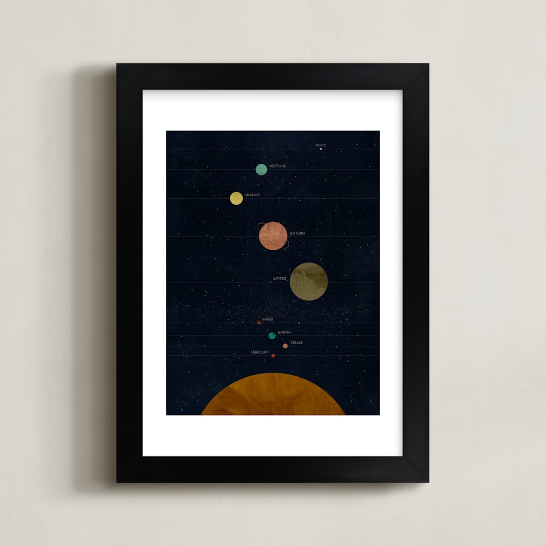 "Modern Solar System" - Art Print in Galaxy by Field and Sky - Framed