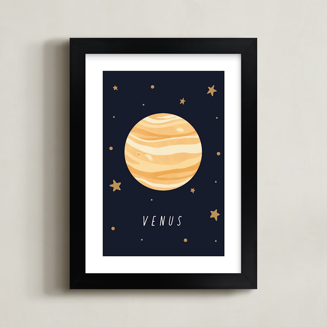 "Solar System II (Venus)" - Art Print in Night by Elly - Framed