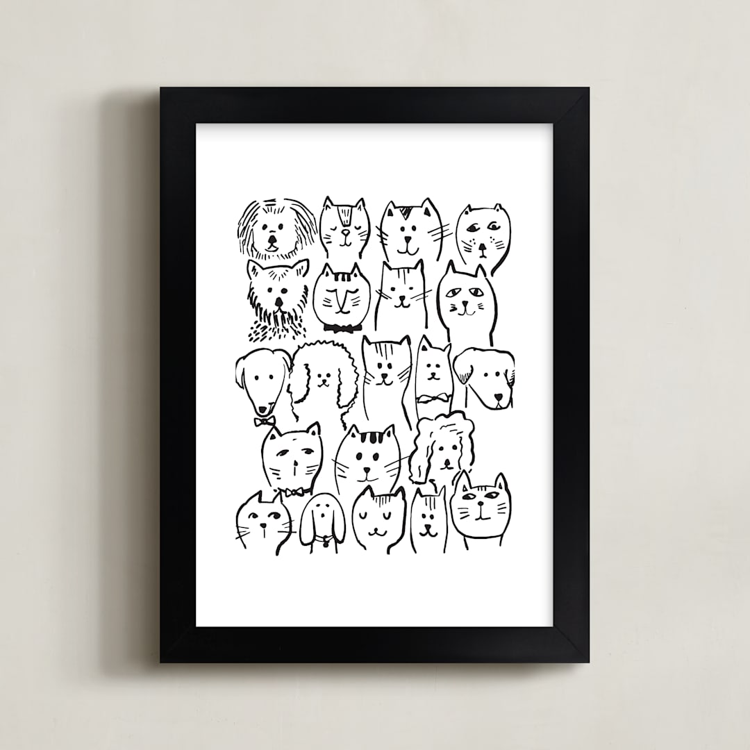 "I Want A Million Pets I" - Art Print in Galaxy by Lucrecia Caporale - Framed