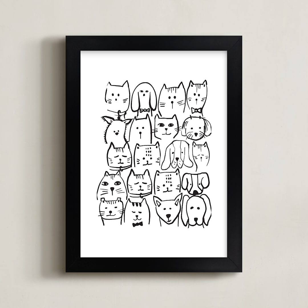 "I Want A Million Pets II" - Art Print in Galaxy by Lucrecia Caporale - Framed