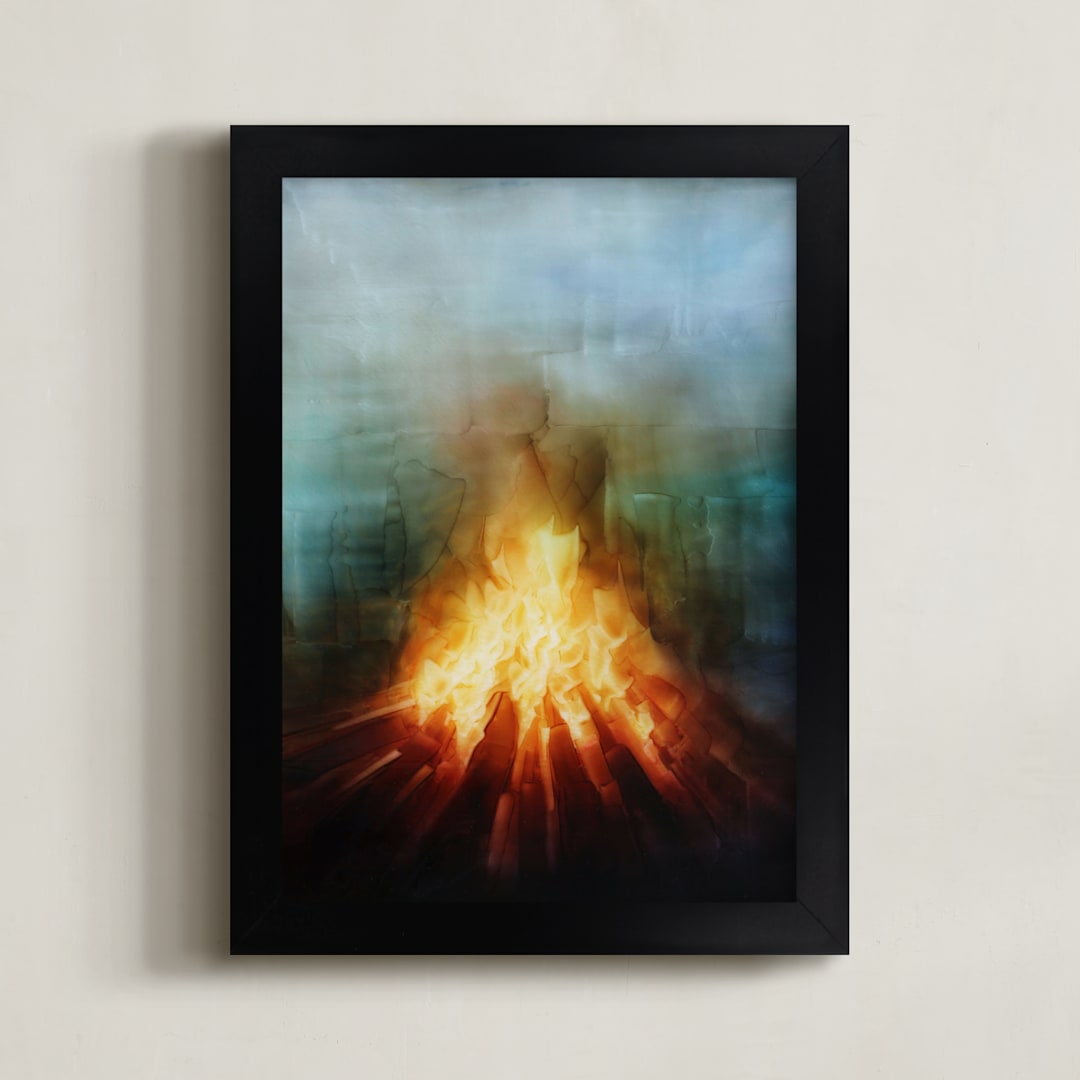 "Your Fires" - Art Print in Burning by Brian Sostrom - Framed
