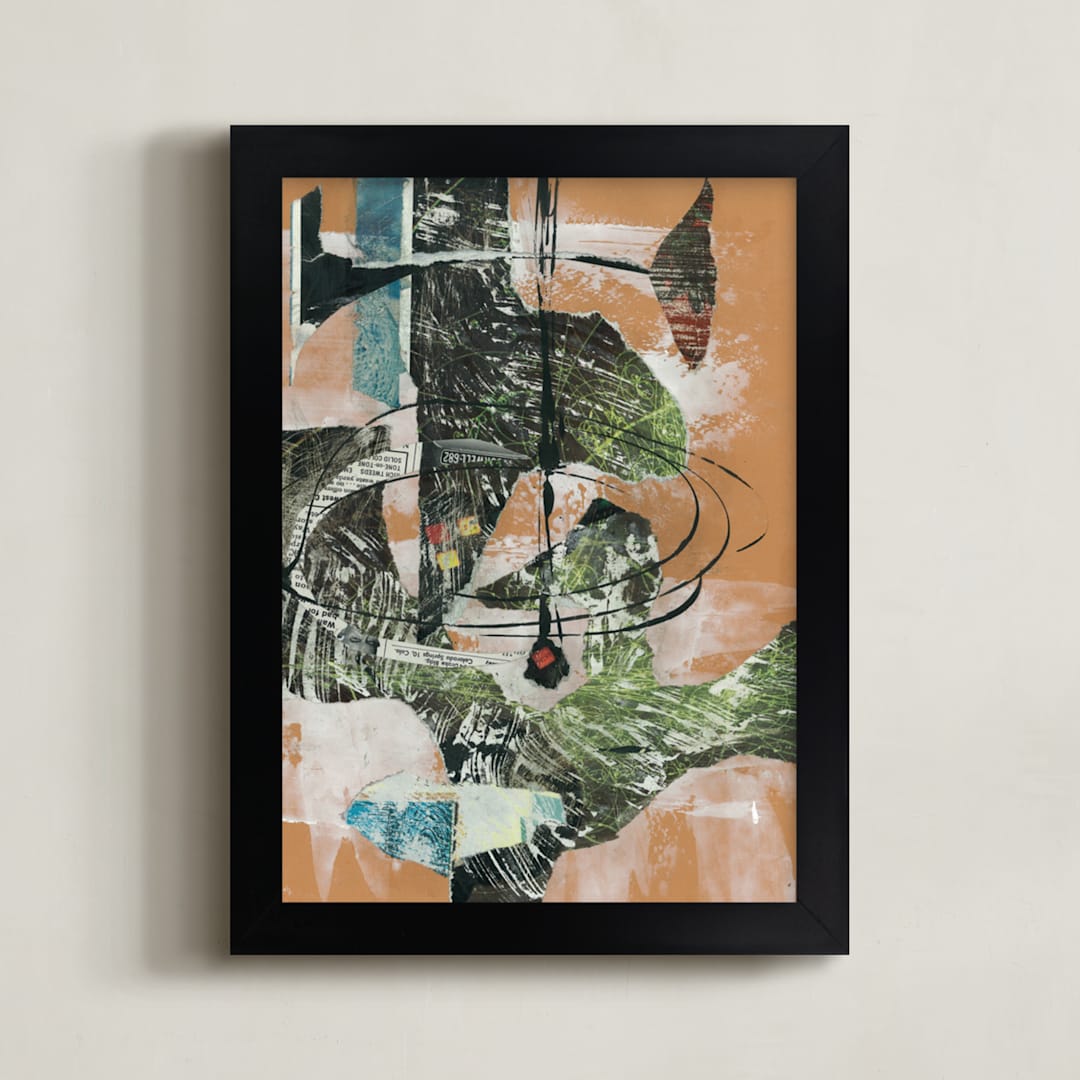 "Verdant Link" - Art Print in Terracotta by Misty Hughes - Framed