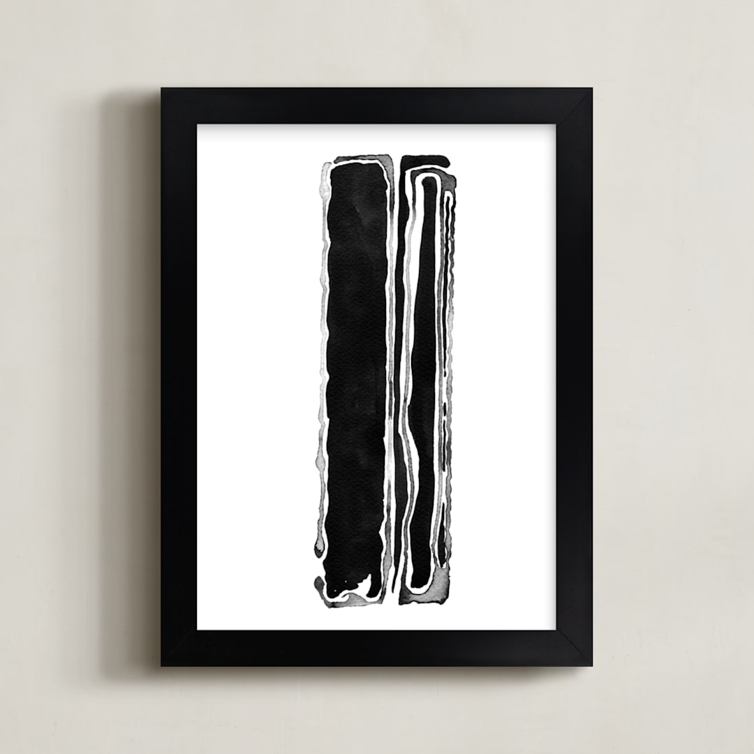 "Make Mine a Double" - Art Print in Charcoal by Stephanie Nowotarski - Framed