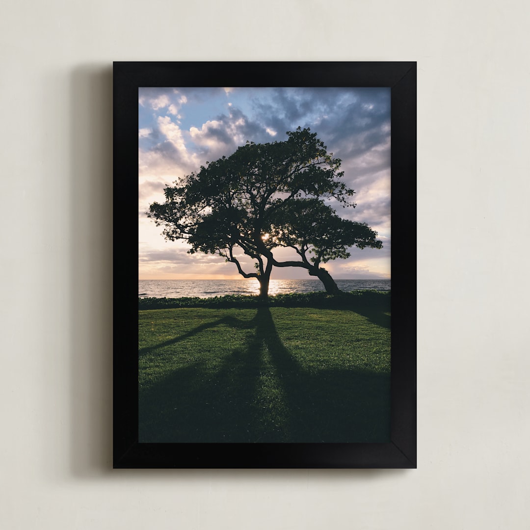 "Interknit" - Art Print in Dark Green Grass by Christian Florin - Framed