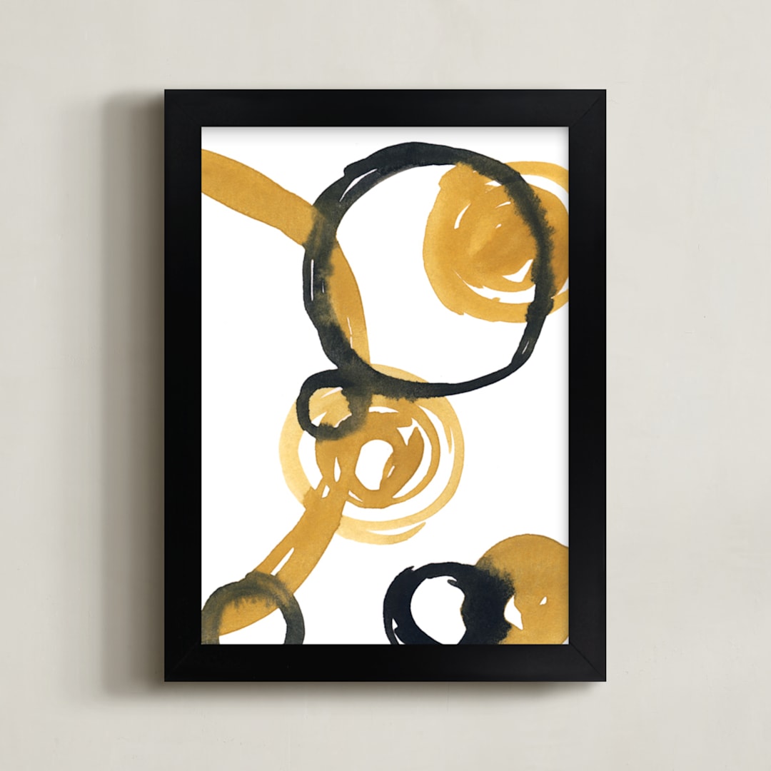 "Brass is the New Black" - Art Print in Black + Gold by Kinga Subject - Framed