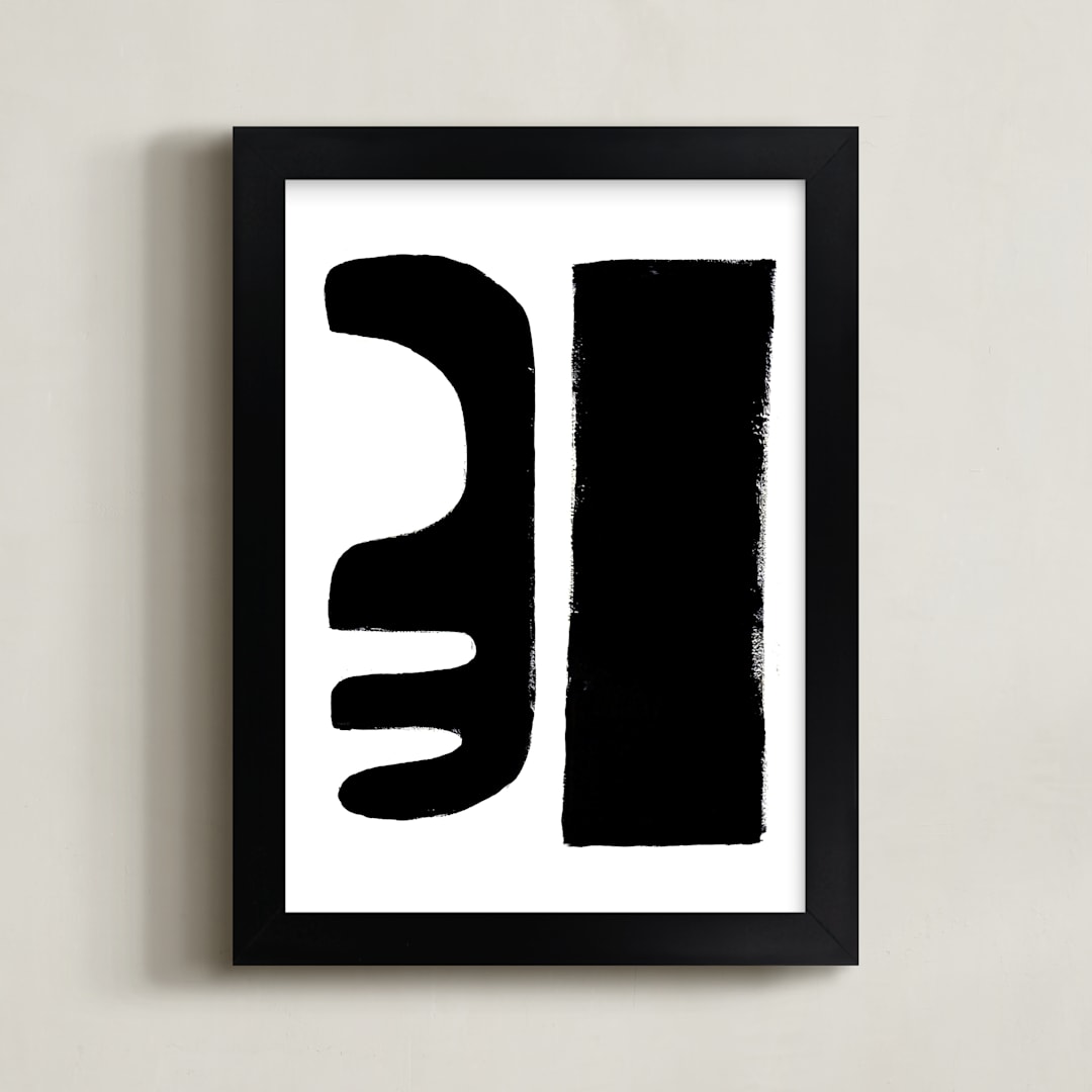 "Abstract Forms" - Art Print in Black and White by Ilana Greenberg - Framed