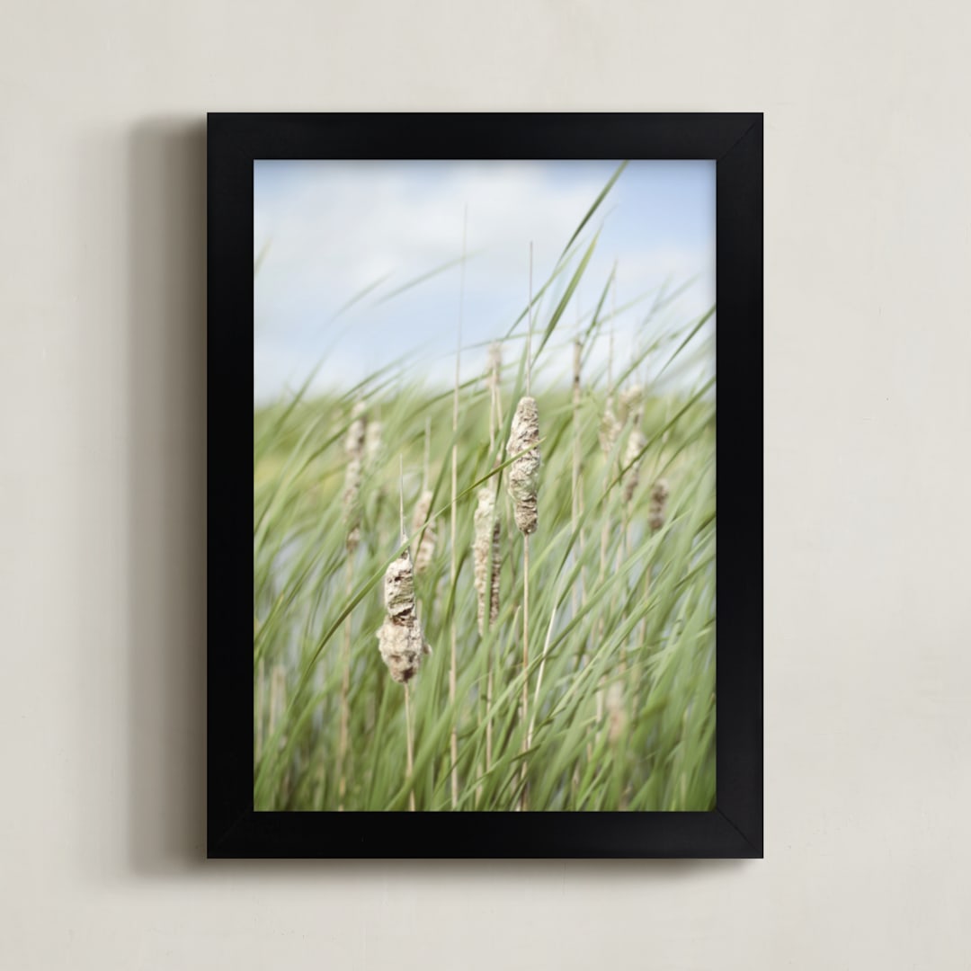 "Summer grass one" - Art Print in summer green by Stacy Cooke - Framed
