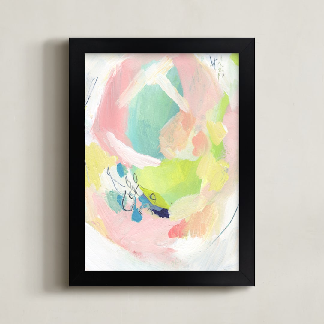 "Birthday Party." - Art Print in Funfetti Pink by Makewells - Framed