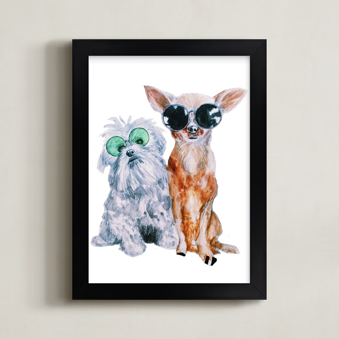"Just Chill" - Art Print in Fluffy by Roxanne Fay - Framed