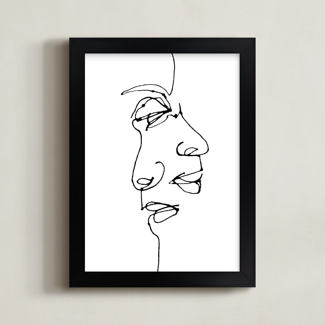 "point of view" - Art Print in charcoal black by R studio - Framed