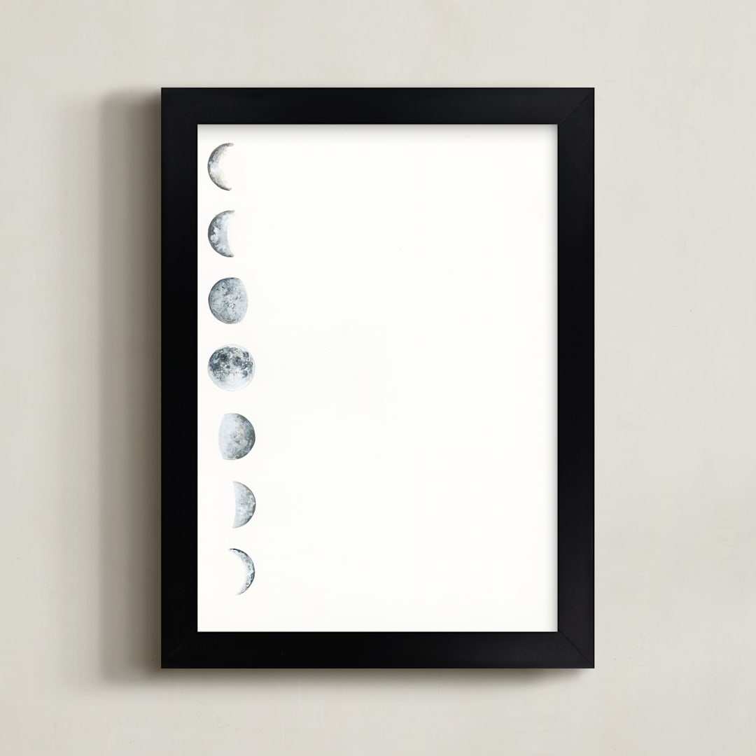"Phase" - Art Print in Moon Grey by Emily Magone - Framed