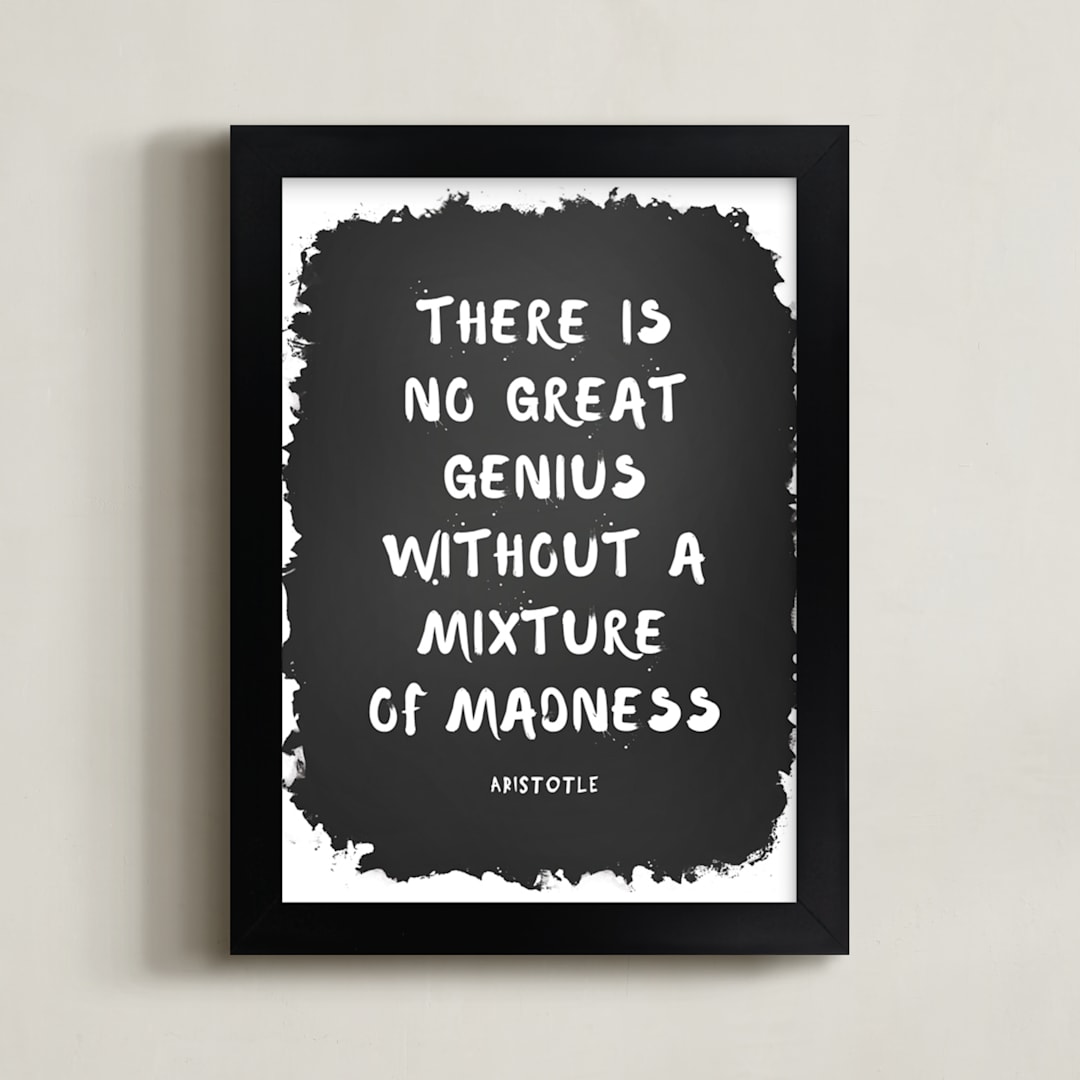 "Mixture of Madness" - Art Print in Black by Gray Star Design - Framed