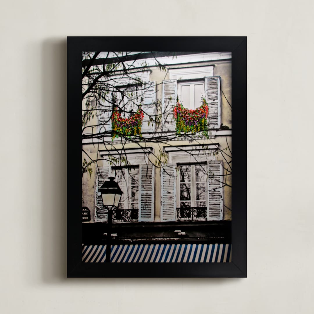 "Montmartre" - Art Print in multi colored by Katrina Leandro - Framed