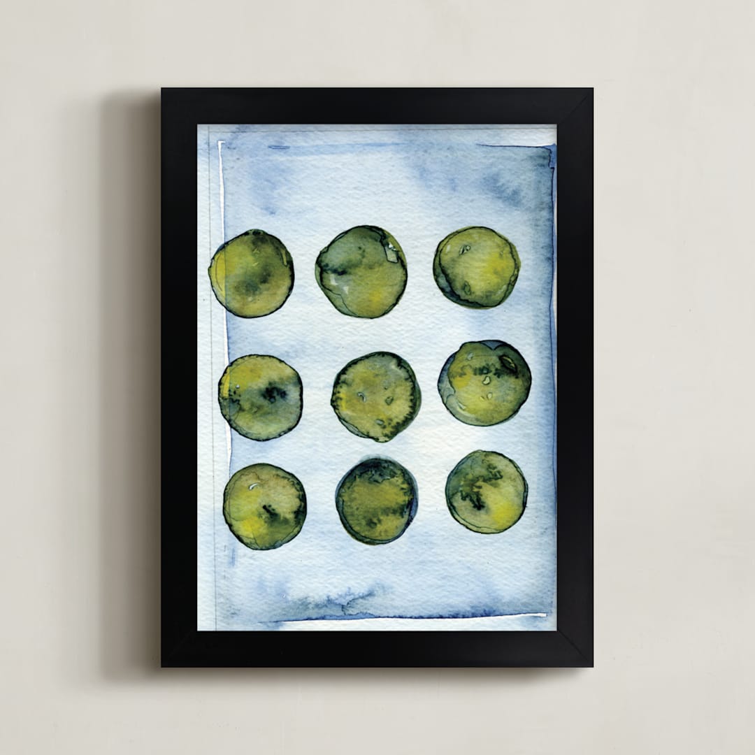 "Organic Blues" - Art Print in light Blue by Loren Willis - Framed
