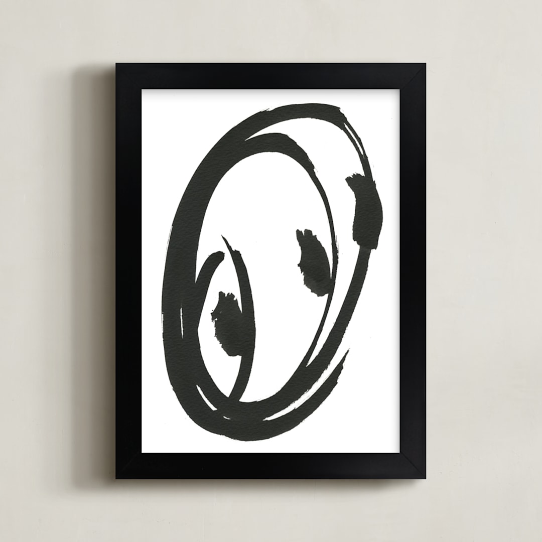 "Phosphenes 4" - Art Print in Charcoal by Stephanie Nowotarski - Framed