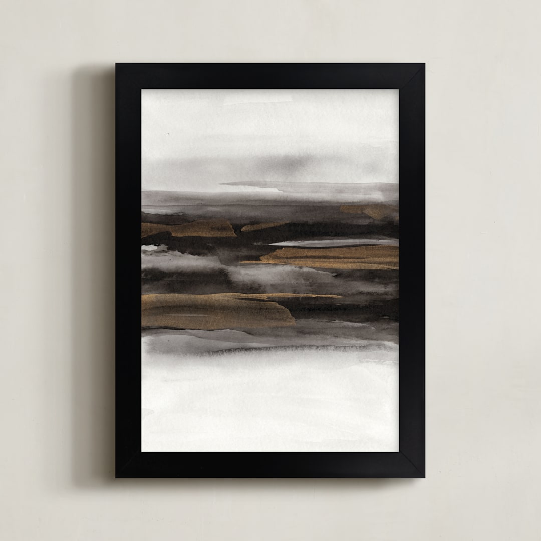 "Redemption" - Art Print in black, white and gold by Heidi Jantz - Framed