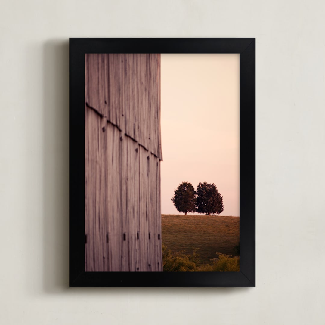 "Together on a Hill II" - Art Print in dusk by Sara Heilwagen - Framed